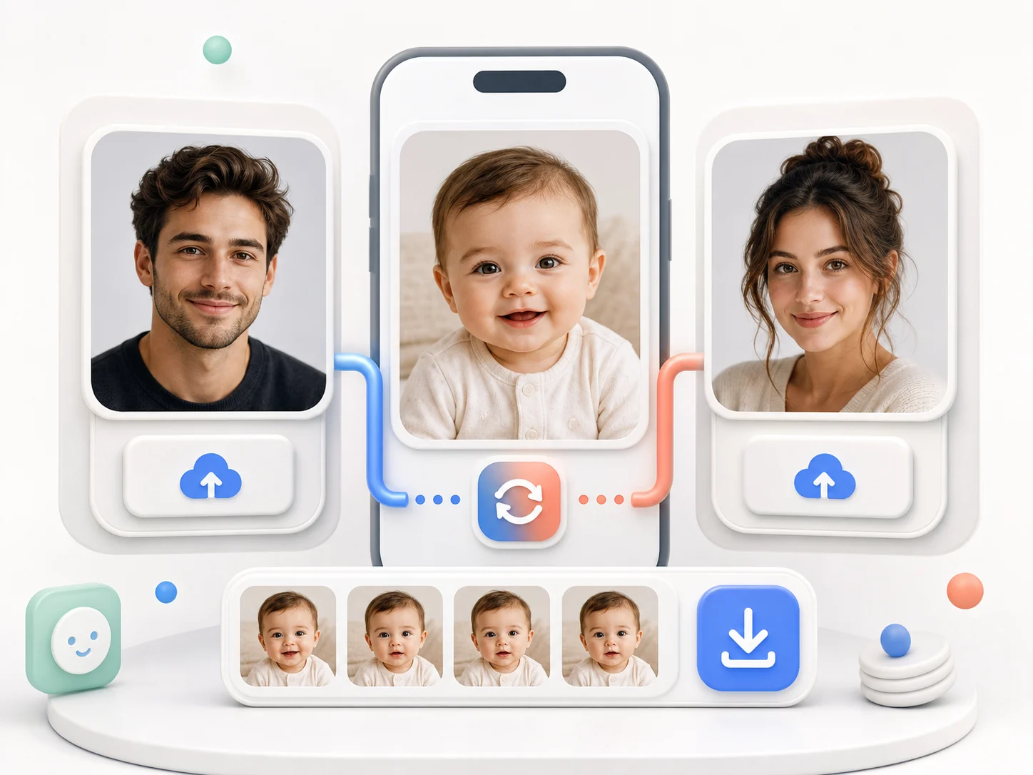 Couple photo upload workflow for AI Baby Generator